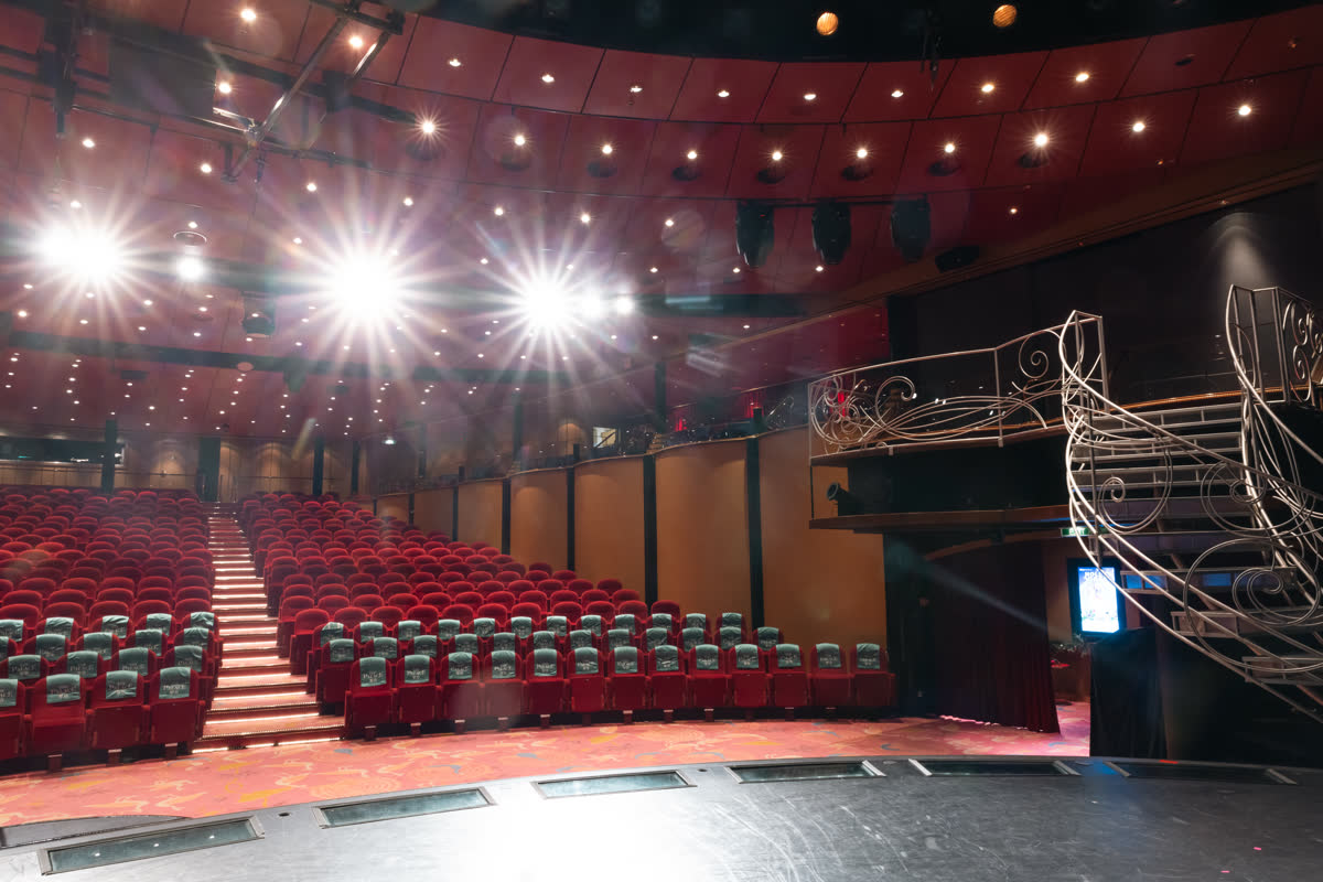 The ship's theater under full lights